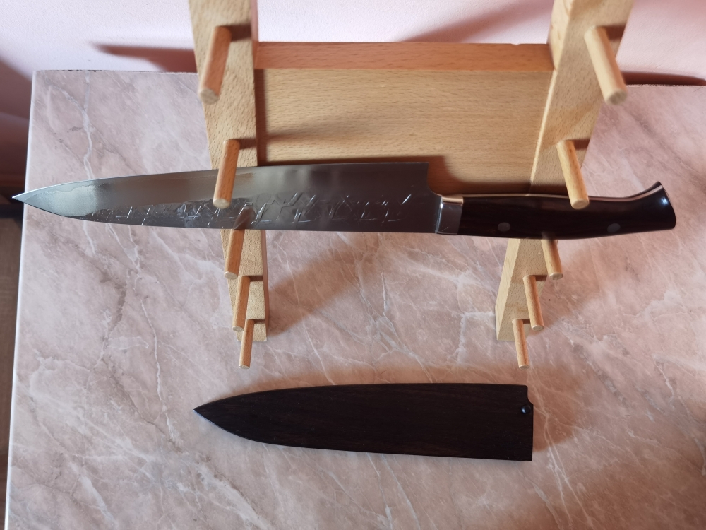 Takeshi Saji SRS13 Ironwood Gyuto 240mm with Saya Yu Kurosaki 240mm walnut wood and pin
