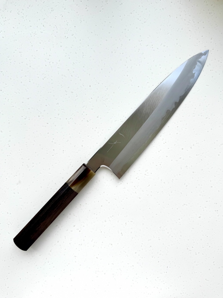 Hitohira Togashi White #1 Stainless Clad Migaki Gyuto 240mm