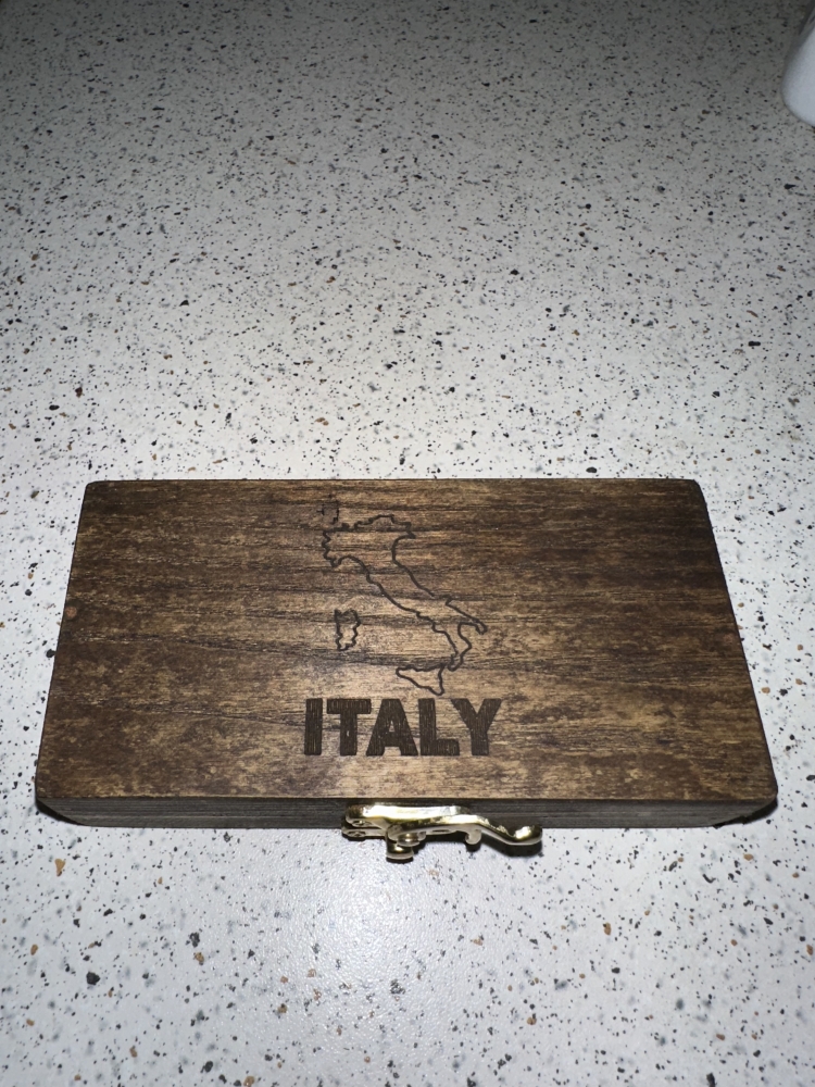 Coltello da Tasca in Acciaio Damasco Fatto a Mano - Manico Tracolore (Italia)
