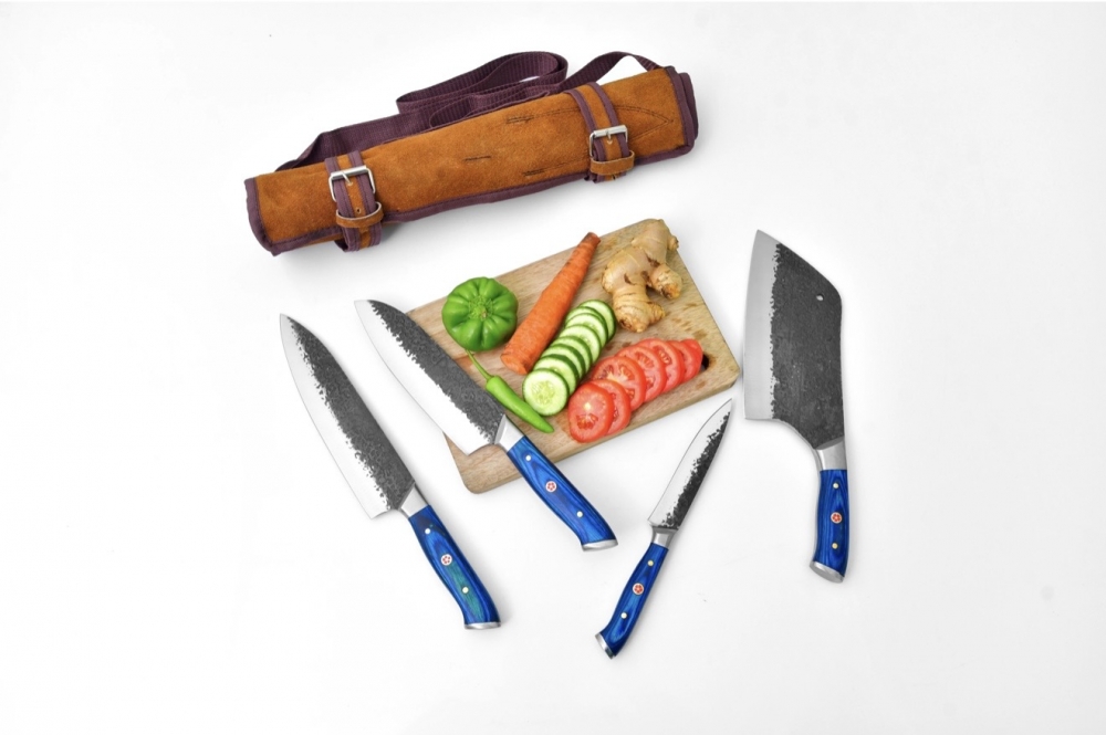 Hand Forged High Carbon Steel 1095 Chef Set 