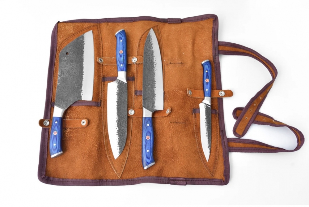 Hand Forged High Carbon Steel 1095 Chef Set 