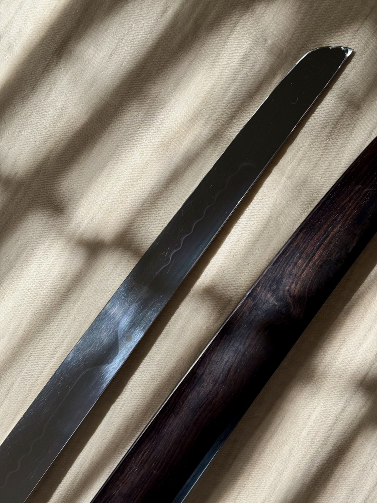 Yoshikazu Ikeda Mt. Fuji Sakimaru Yanagiba White 2 Honyaki 450mm w/ Custom Ebony Handle & Saya