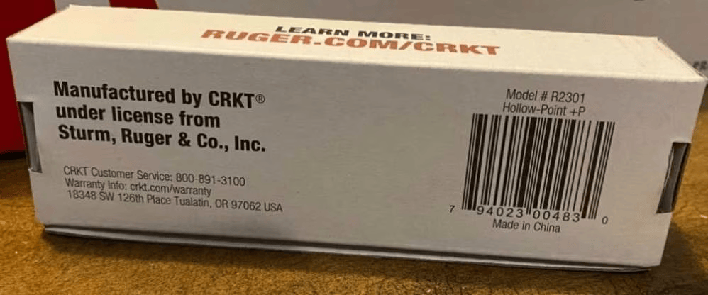 CRKT Ruger Hollow Point +P SS- Folding Pocket Knife