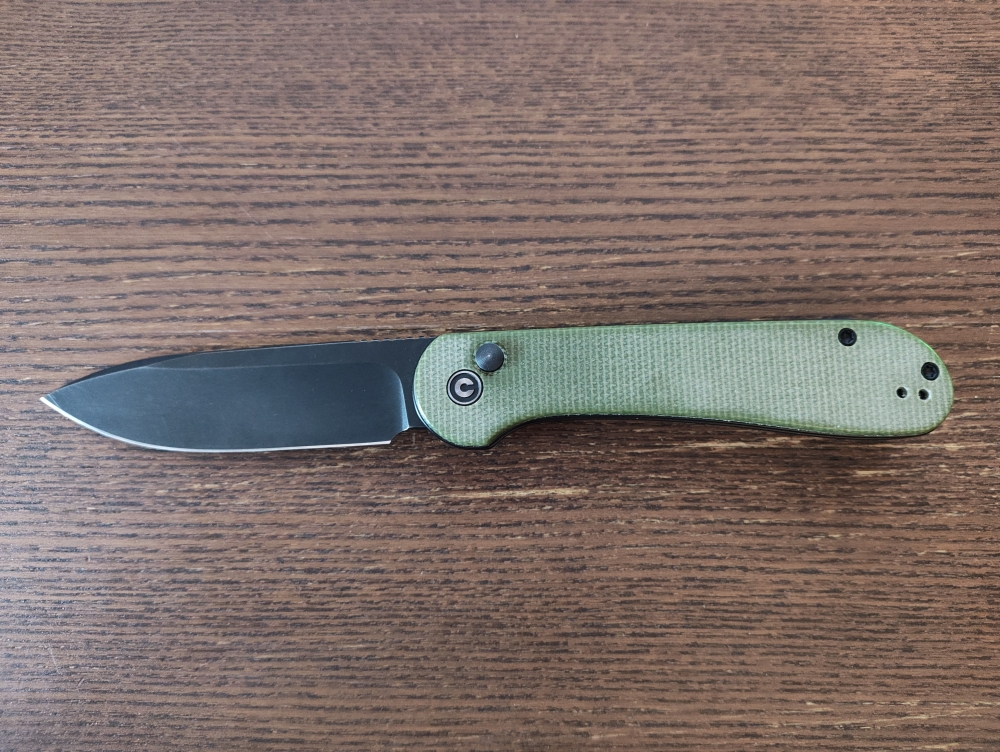 Civivi Elementum Button lock 1 Black, Olive Micarta (lightly used)