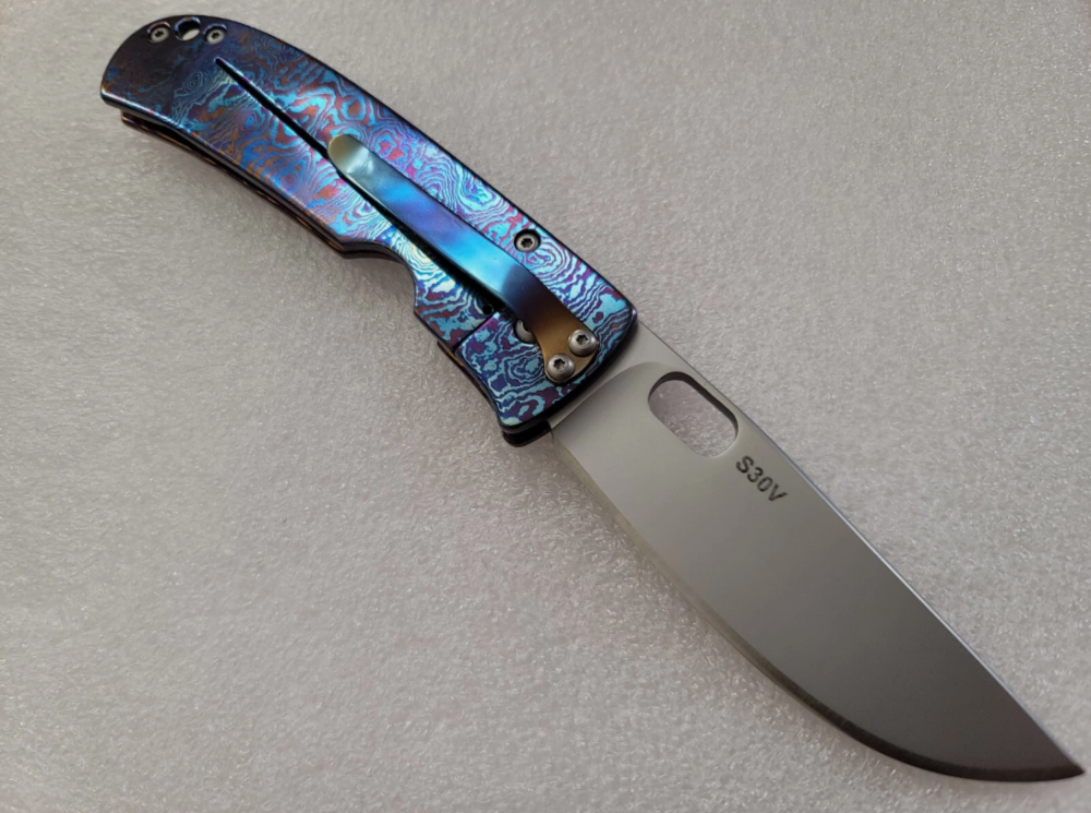 Tom Mayo Knives Custom Full Timascus Medium Covert TNT, One-Off Prototype