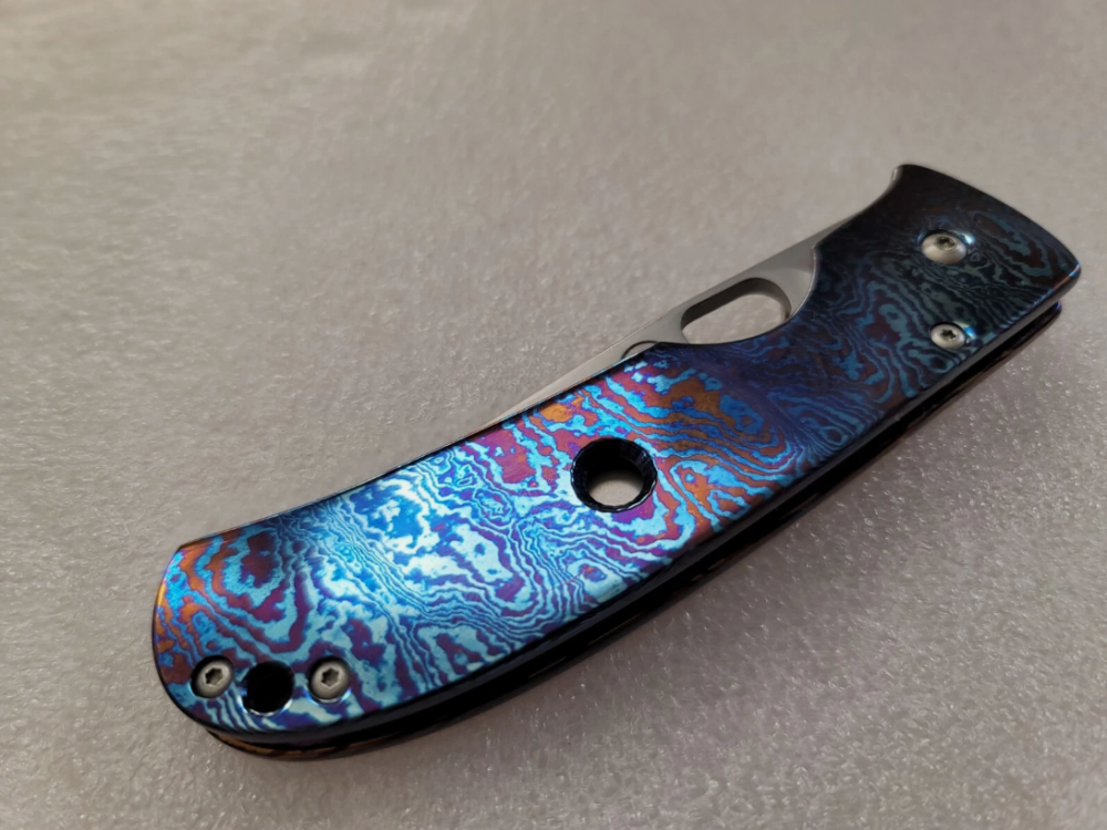 Tom Mayo Knives Custom Full Timascus Medium Covert TNT, One-Off Prototype