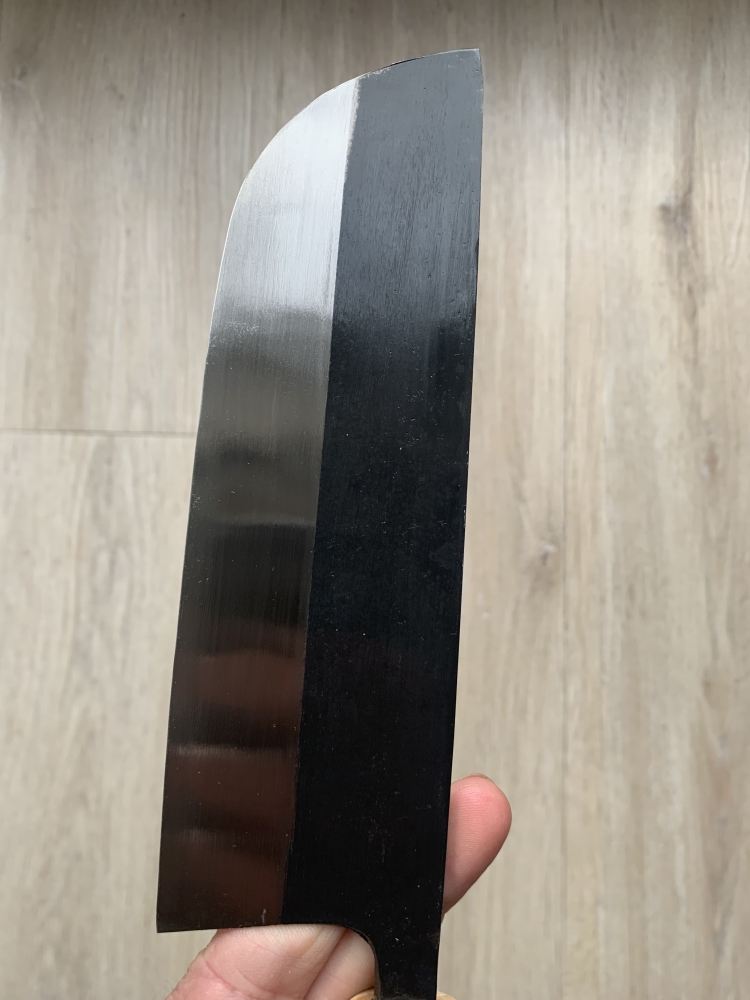 Suzuki Uchi Hamono Shirogami 2 Single Bevel Black Nakiri 165mm