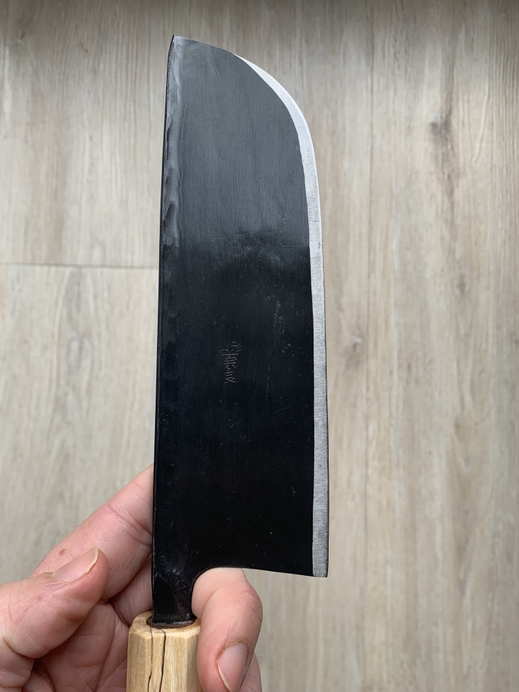 Suzuki Uchi Hamono Shirogami 2 Single Bevel Black Nakiri 165mm