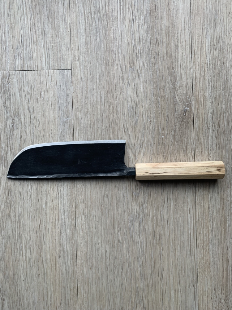 Suzuki Uchi Hamono Shirogami 2 Single Bevel Black Nakiri 165mm