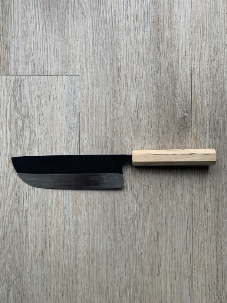 Suzuki Uchi Hamono Shirogami 2 Single Bevel Black Nakiri 165mm