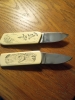 Pair Vintage Gerber Touche Belt Buckle Knives 