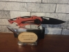 Tactical Red Drop-Point Folding Knife
