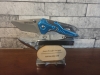 Wartech Blue Tanto Folding Knife - Tactical Pocket Utility Folder - BNIB