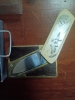 Pair Vintage Gerber Touche Belt Buckle Knives 