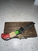 Coltello da Tasca in Acciaio Damasco Fatto a Mano - Manico Tracolore (Italia)