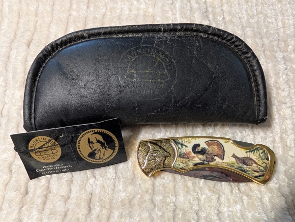 Franklin Mint Wild Bird Grouse Folding Knife 