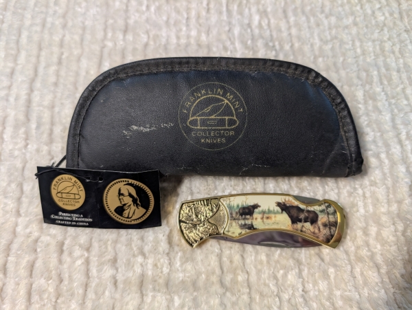 Franklin Mint Moose Folding Knife  