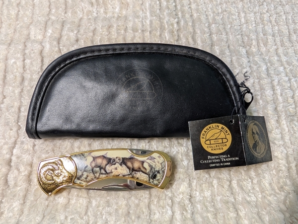 Franklin Mint Big Horn Ram Folding Knife 