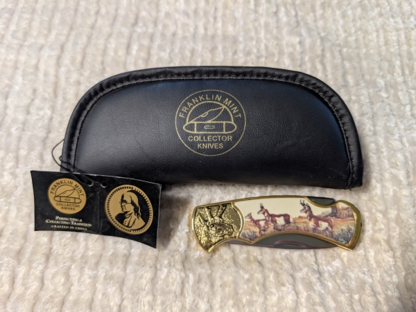 Franklin Mint Caribou Folding Knife 