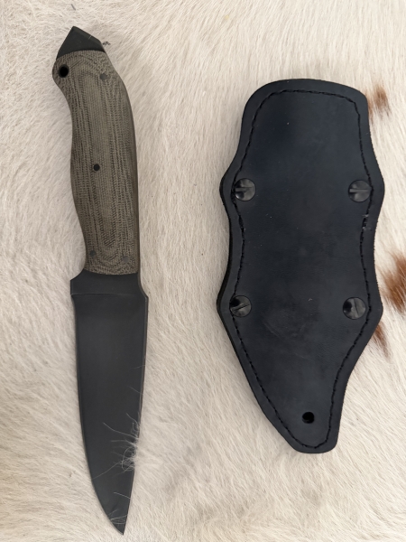 Winkler Knives Spike Knife Fixed Blade Black Canvas Laminate (5.25