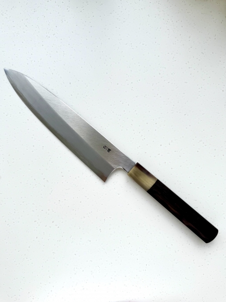 Hitohira Togashi White #1 Stainless Clad Migaki Gyuto 240mm