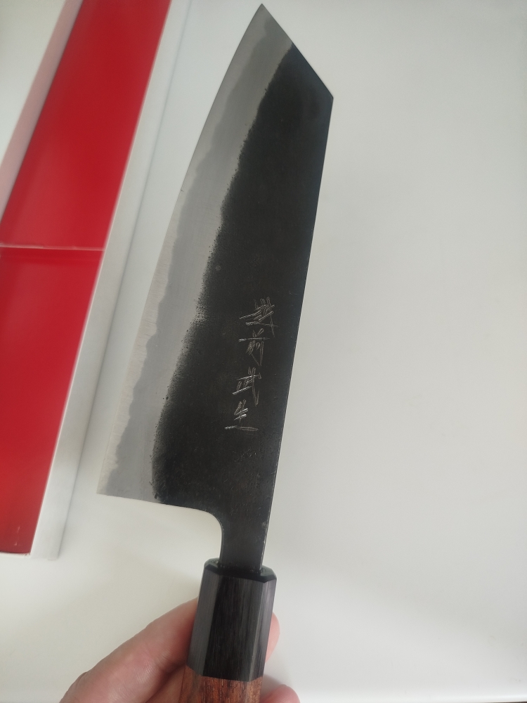 Shiro Kamo 180mm bunka in white steel