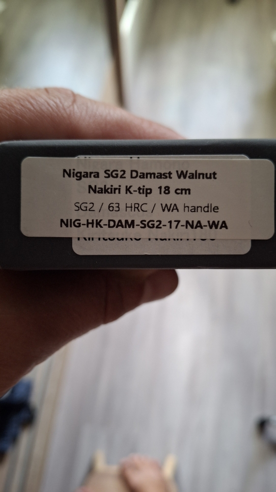 Nigara SG2 Damast Walnut Nakiri K-tip 18 cm