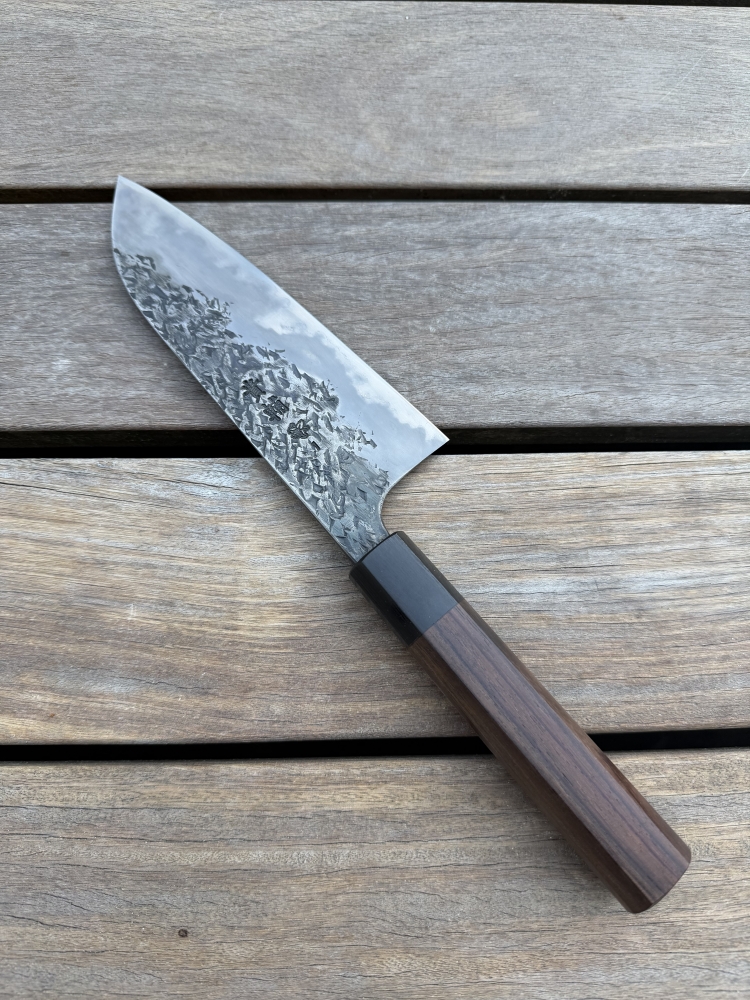 Kisuke Manaka Kurouchi Tsuchime Blue #1 Santoku 165