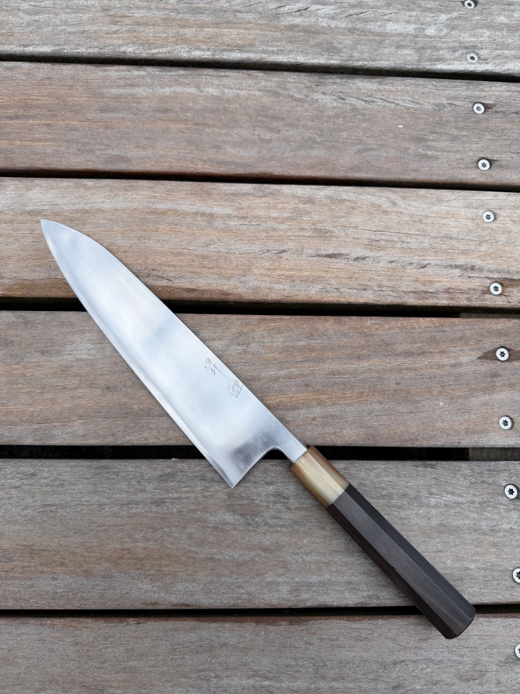 Toyama Noborikoi Stainless Clad Blue 2 Gyuto 240mm Ebony