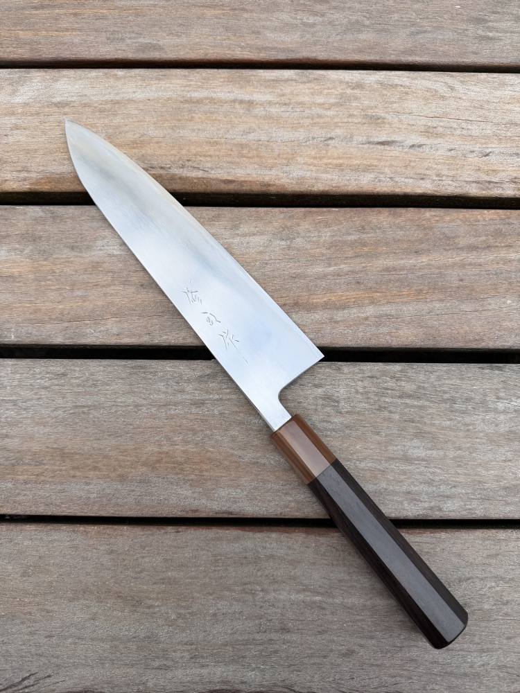Toyama Noborikoi Stainless Clad Blue 2 Gyuto 240mm Ebony