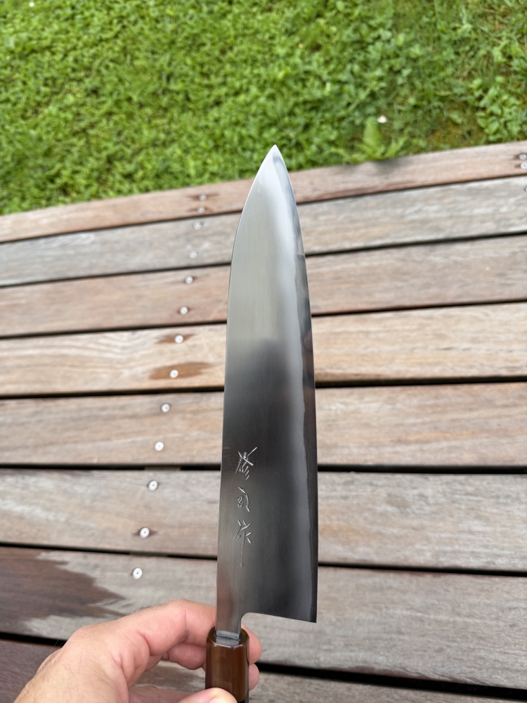 Toyama Noborikoi Stainless Clad Blue 2 Gyuto 240mm Ebony