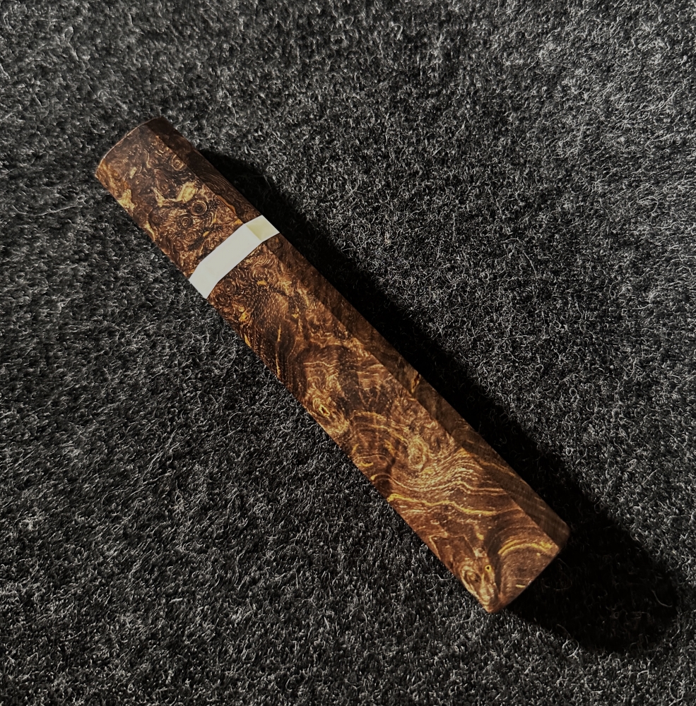 Premium Handcrafted Wa Handle – Stabilized Masur Birch Burl – Octagonal – White Spac