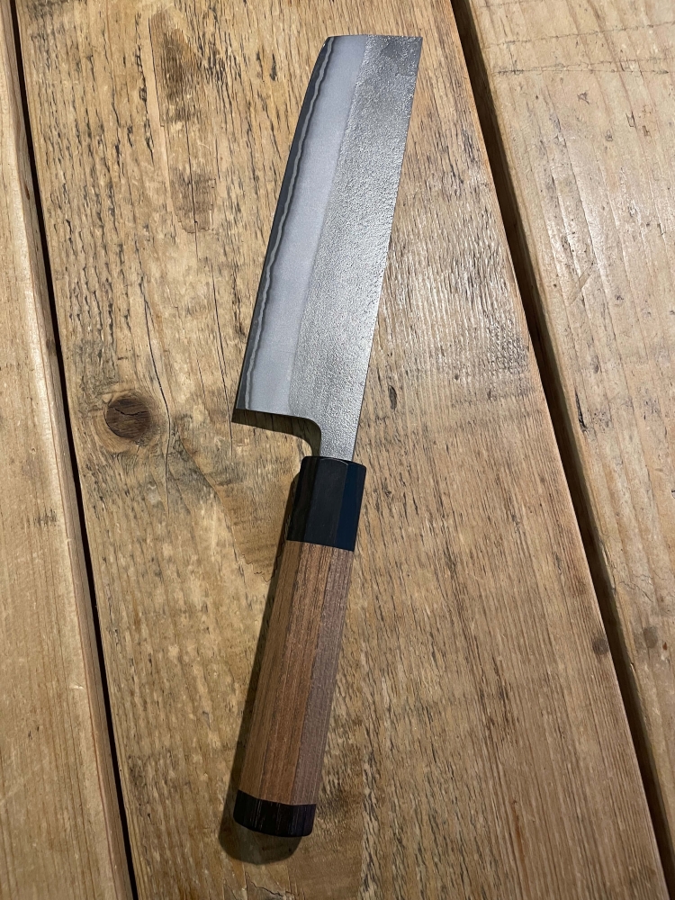 Yoshikane Shirogami #2 Nashiji Nakiri 165mm Enju/Ebony Handle