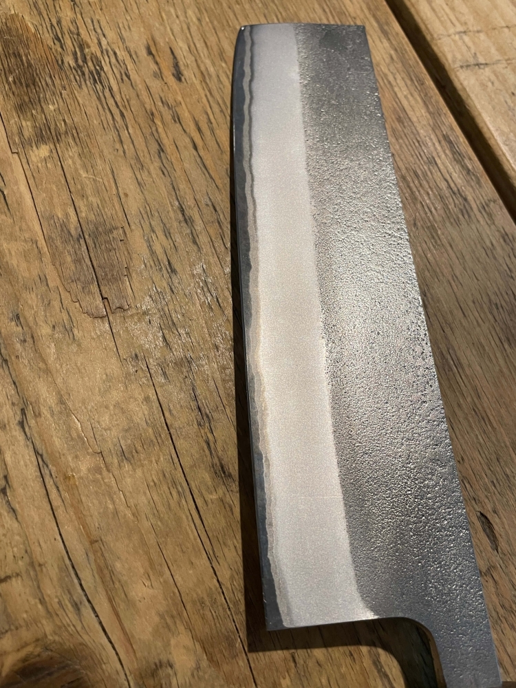 Yoshikane Shirogami #2 Nashiji Nakiri 165mm Enju/Ebony Handle