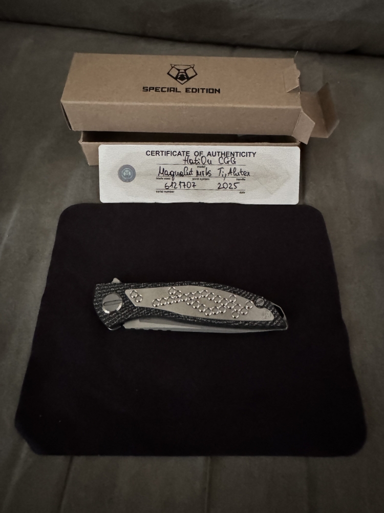 Shirogorov and CRK Collaboration HatiOn CGG - MagnaCut Blade - Titanium/Black Alutex Handle - MRBS