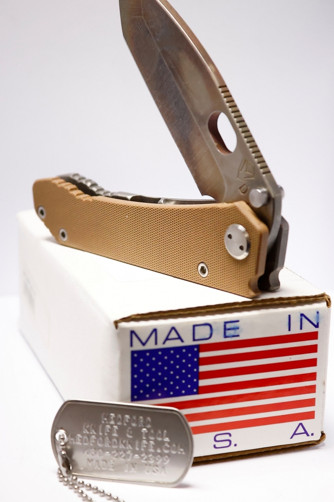 Medford 187DPT with drop point tanto blade of D2 steel