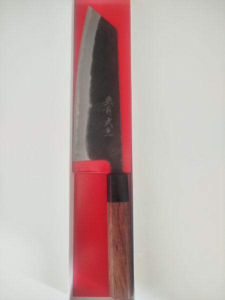 Shiro Kamo 180mm bunka in white steel