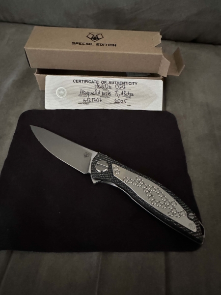 Shirogorov and CRK Collaboration HatiOn CGG - MagnaCut Blade - Titanium/Black Alutex Handle - MRBS