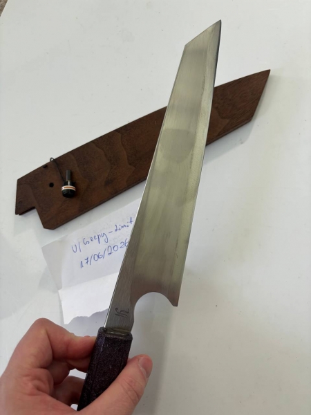 Marek He 215mm Elmax Kiritsuke gyuto + walnut saya