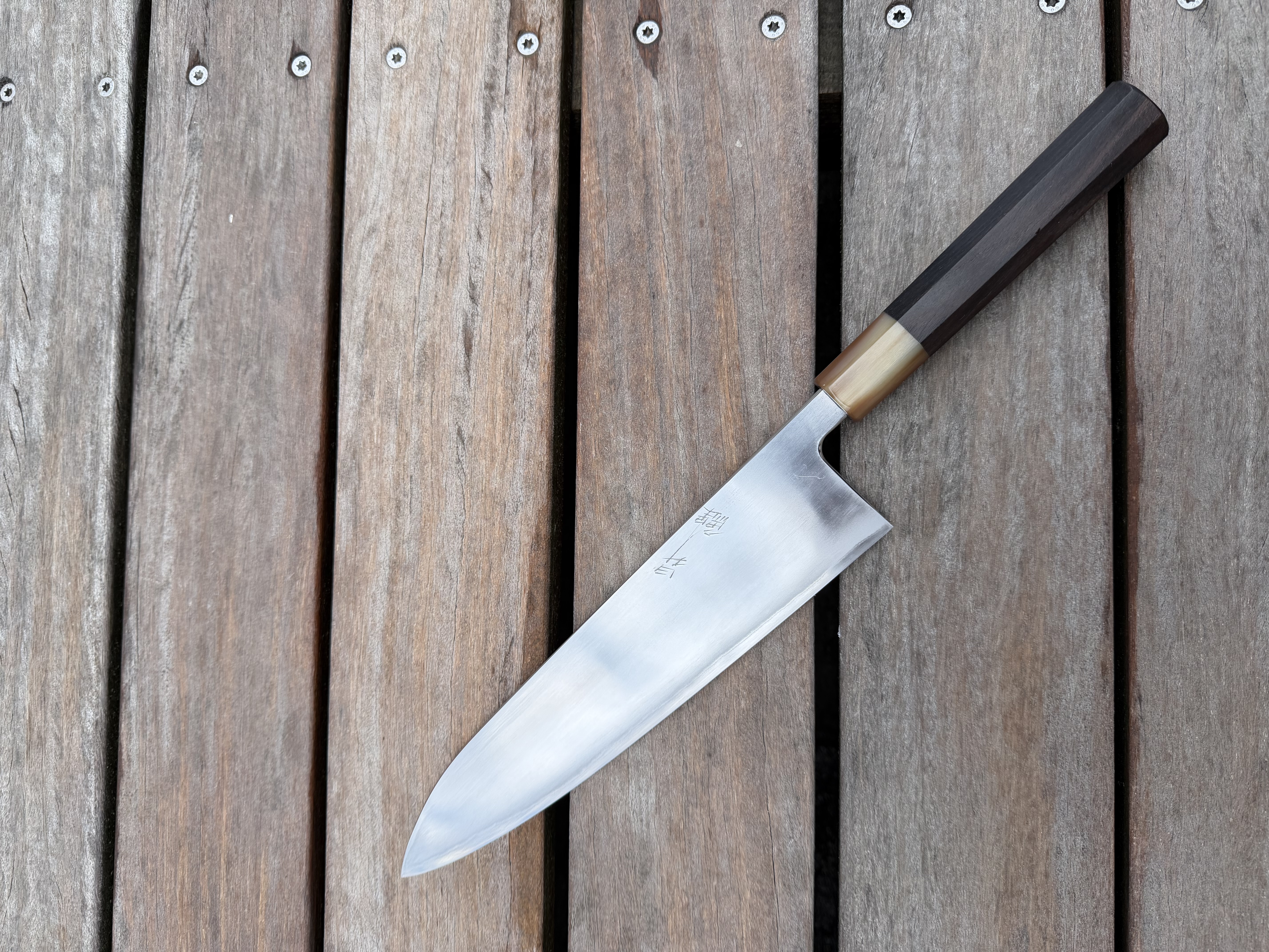 Toyama Noborikoi Stainless Clad Blue 2 Gyuto 240mm Ebony