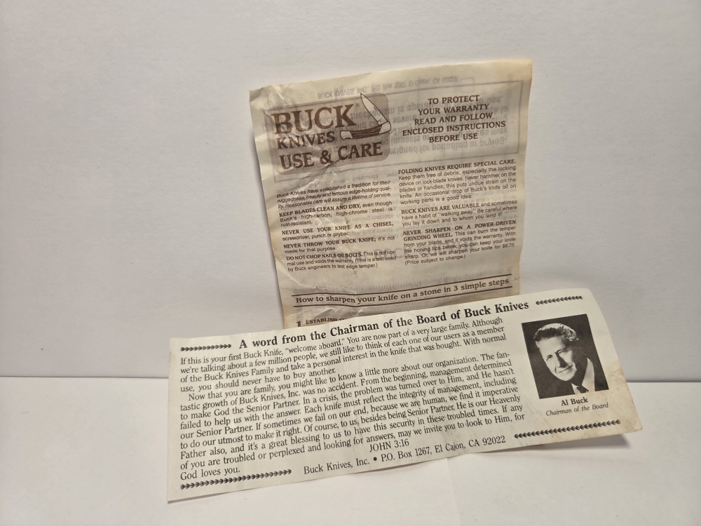 1990 Buck 301 BB three blade Stockman 