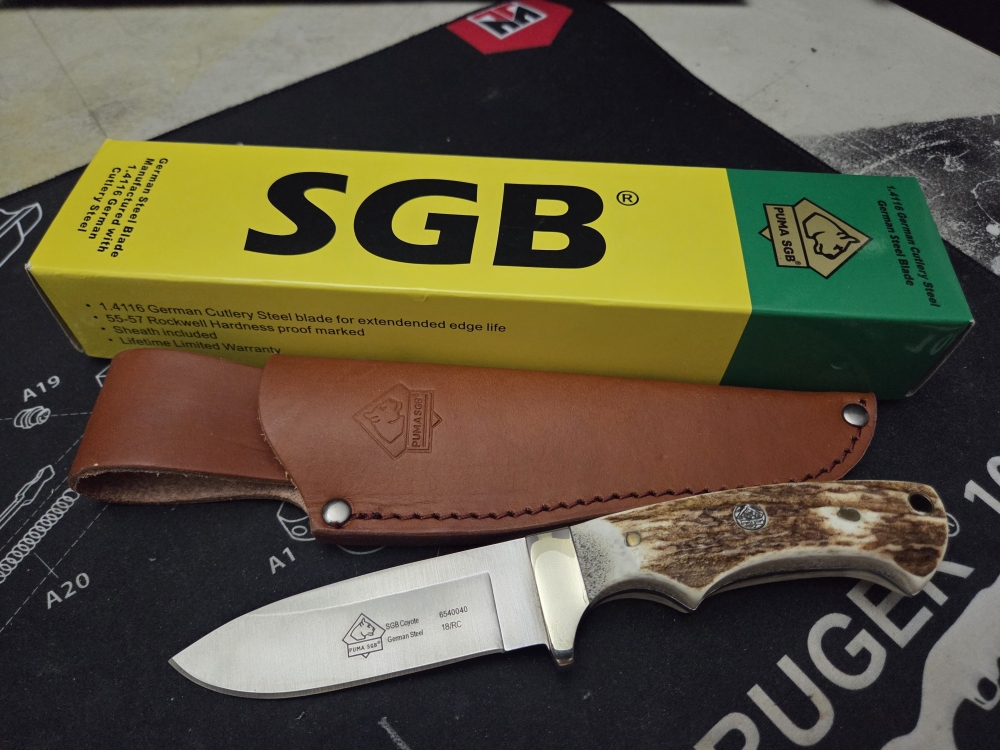 PUMA SGB Coyote Natural Staghorn Knife 