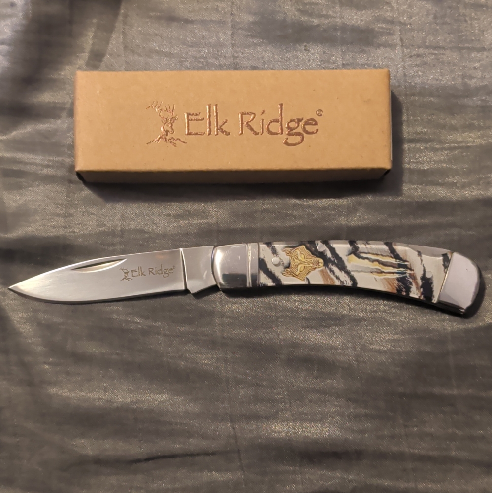 Elk Ridge Pocketknife 1-Blade Lockback Clip Point 6.5\" Overall 