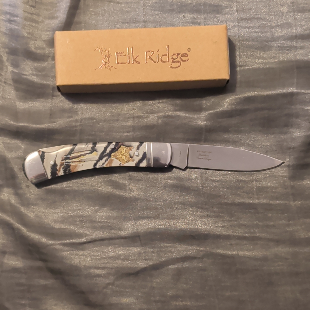 Elk Ridge Pocketknife 1-Blade Lockback Clip Point 6.5\" Overall 