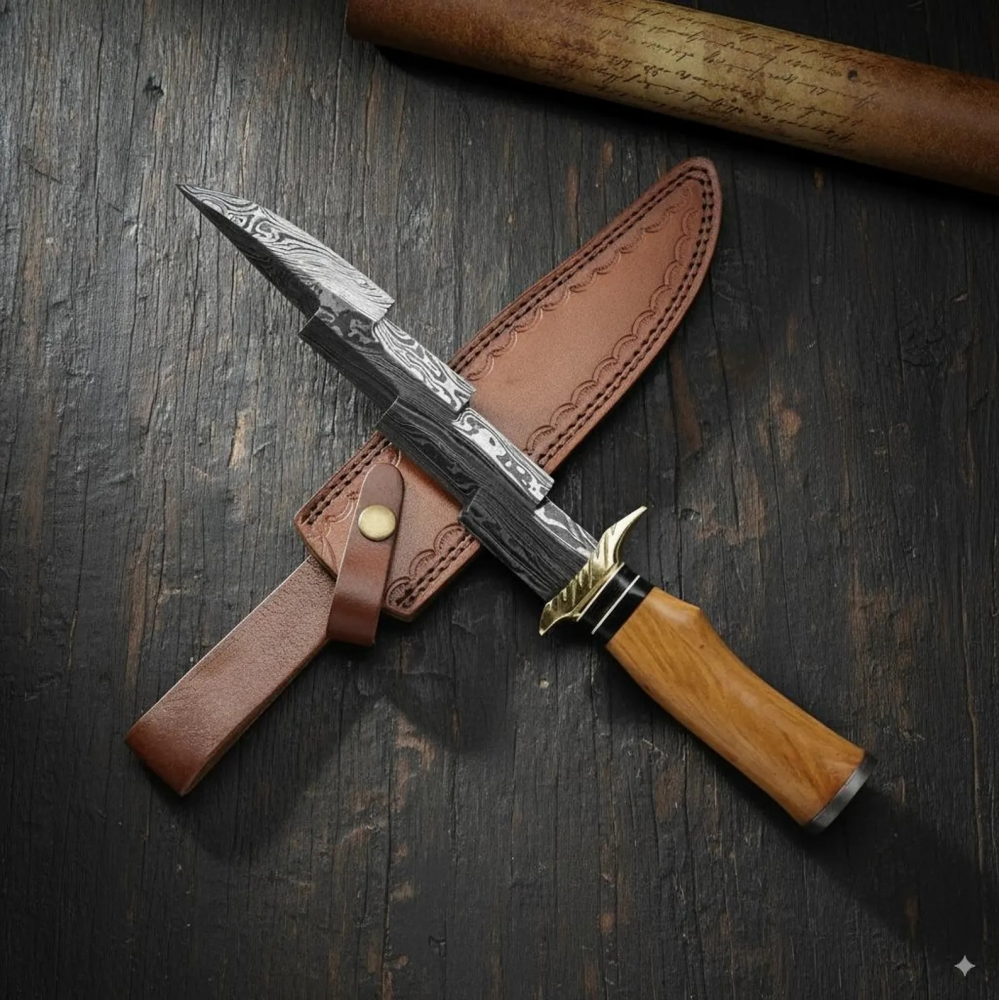 Damascus Dagger Handmade Athame Knife Unique Groomsmen Gift