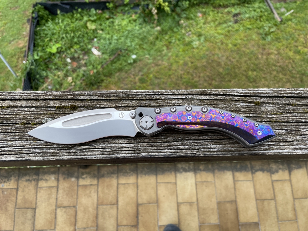 MaxAce Vortex CPM 3V Titanium with Timascus inlay 