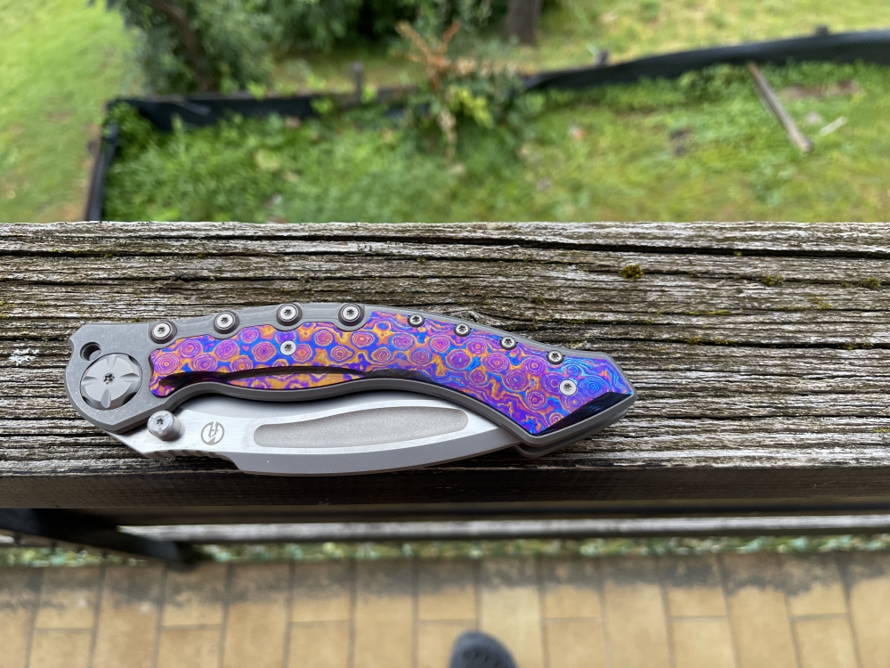MaxAce Vortex CPM 3V Titanium with Timascus inlay 