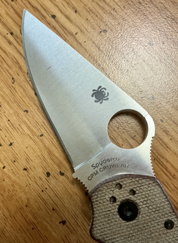 Spyderco Para 3 Brown Canvas Micarta with Cru-Wear Steel Blade