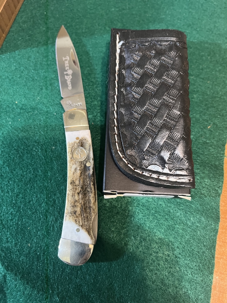 boker single blade lockback w? sheath tree brand