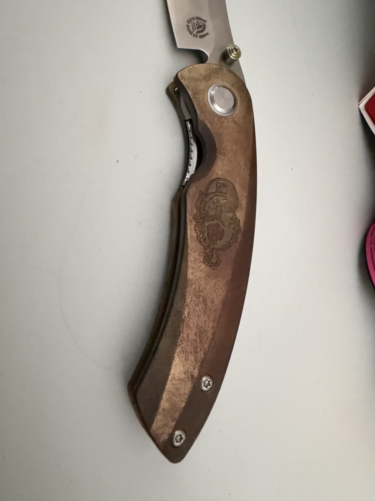 Red Horse Knife Works JSX Hell Razor P-Series Jeremy Siers Exclusive Brass S35VN